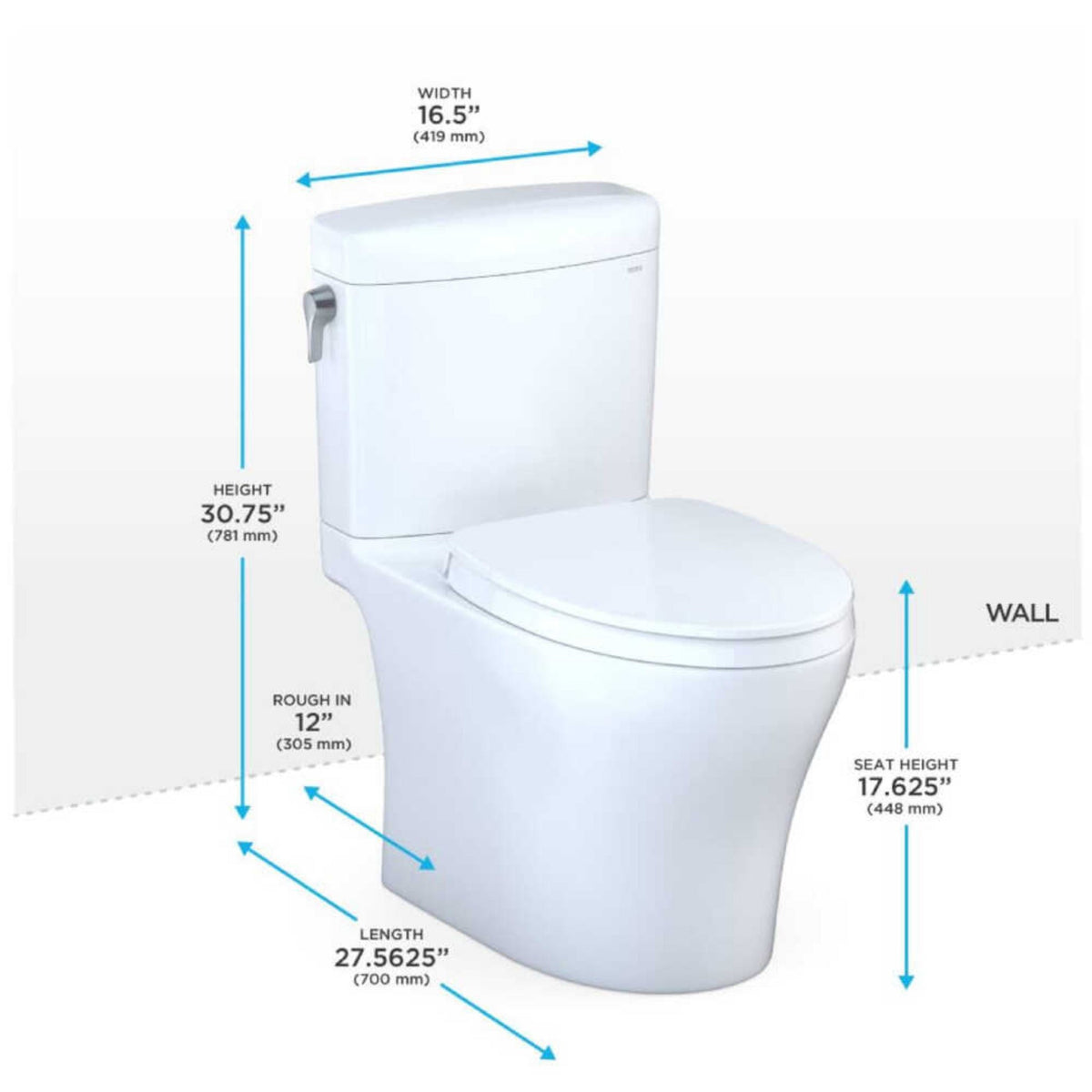[MS436124CEMFGN#01] TOTO Aquia IV Cube Dual Flush Universal Height Toilet With Soft Close Bidet Seat (SAK57519)
