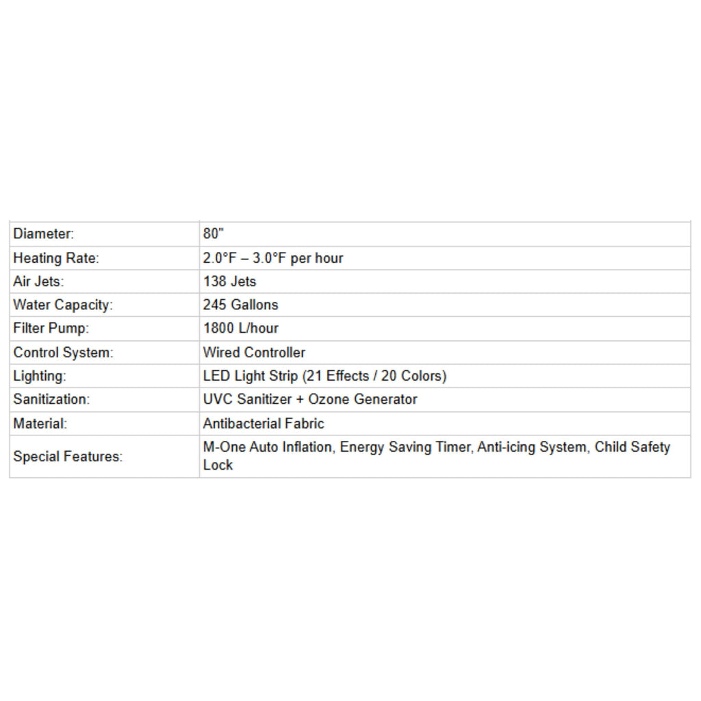 MSpa Aurora Urban Series Six-Person Inflatable Round Hot Tub With Hydro Massage [U-AU061] (SAK19375)