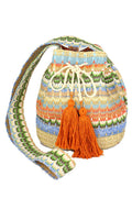 Multi Color Geometric Pattern Bucket Bag
