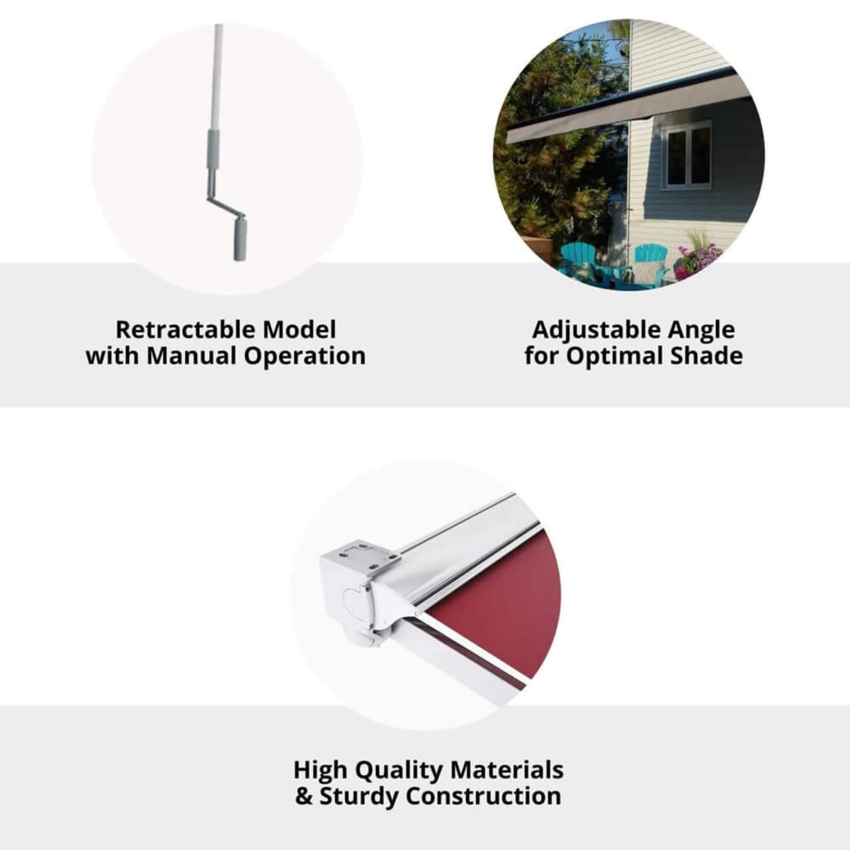 Multiple Awnings Brasilia Europa Premium Outdoor Semi-Cassette Retractable Sun Shade Awning [Made-To-Order] (SAK76825)