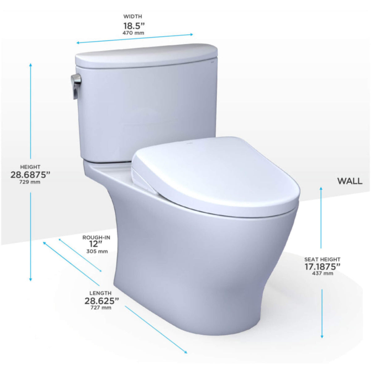 [MW4424736CEFG#01] TOTO Nexus 1.28 GPF Elongated Toilet With Washlet S7A Auto Open Bidet Seat (SAK86932)