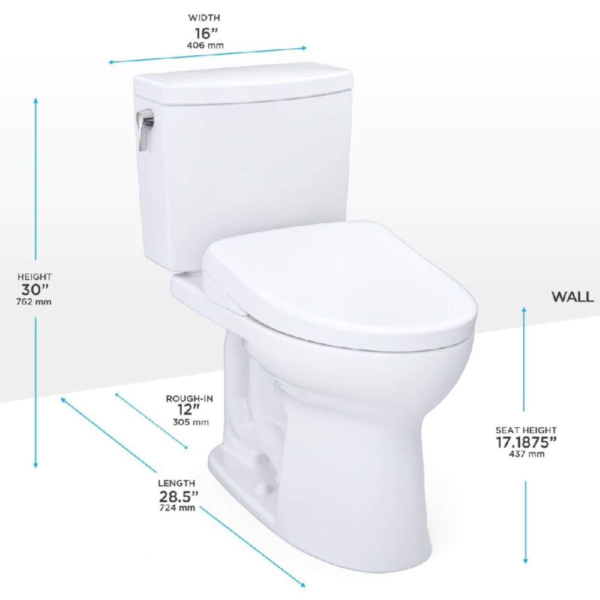 [MW4544736CUFG#01] TOTO Drake II Washlet S7A With 1.0 GPF Elongated Bidet Toilet (SAK27924)