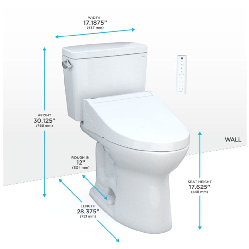 [MW7763084CEFG#01] TOTO Drake 1.28 GPF Washlet Universal Height Chair With C5 Bidet Toilet Seat (SAK70835)