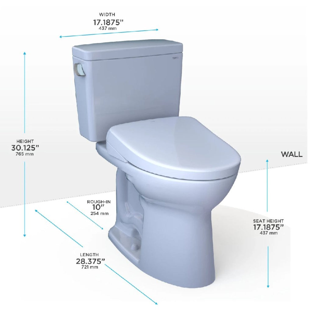 [MW7764726CEFGA.10#01] TOTO Drake 1.28 GPF Universal Height Toilet 10-Inch Rough In With Washlet S7 Bidet Seat (SAK32478)
