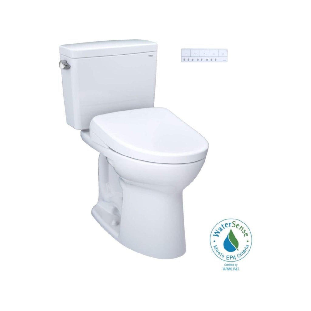 [MW7764736CEFG#01] TOTO Drake 1.28 GPF Elongated Chair Height Toilet W/ Washlet S7A Auto Heated Bidet Seat & EWater+ Technlogy (SAK95423)