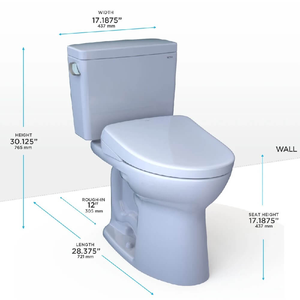 [MW7764736CEFGA#01] TOTO Drake 1.28 GPF Universal Height Toilet With S7A Auto Open Bidet Seat And Auto Flush (SAK73826)