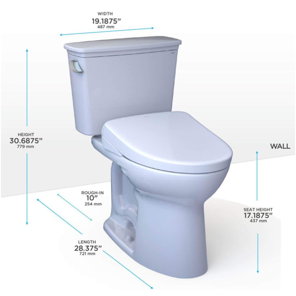 [MW7864726CEFG.10#01] TOTO Drake Elongated Chair Height Transitional Toilet With S7 Bidet Seat And 10" Rough In (SAK95631)