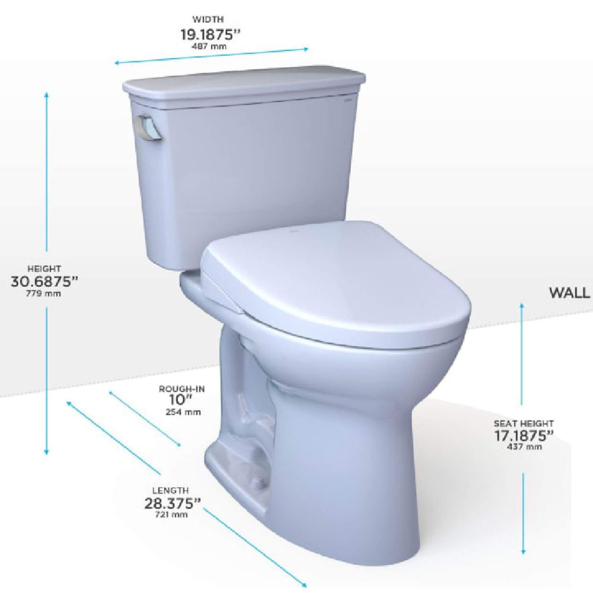 [MW7864736CEFG.10#01] TOTO Drake Washlet S7A Open Bidet Seat And 1.28 GPF Universal Height Toilet With Warm Air Dryer (SAK94671)