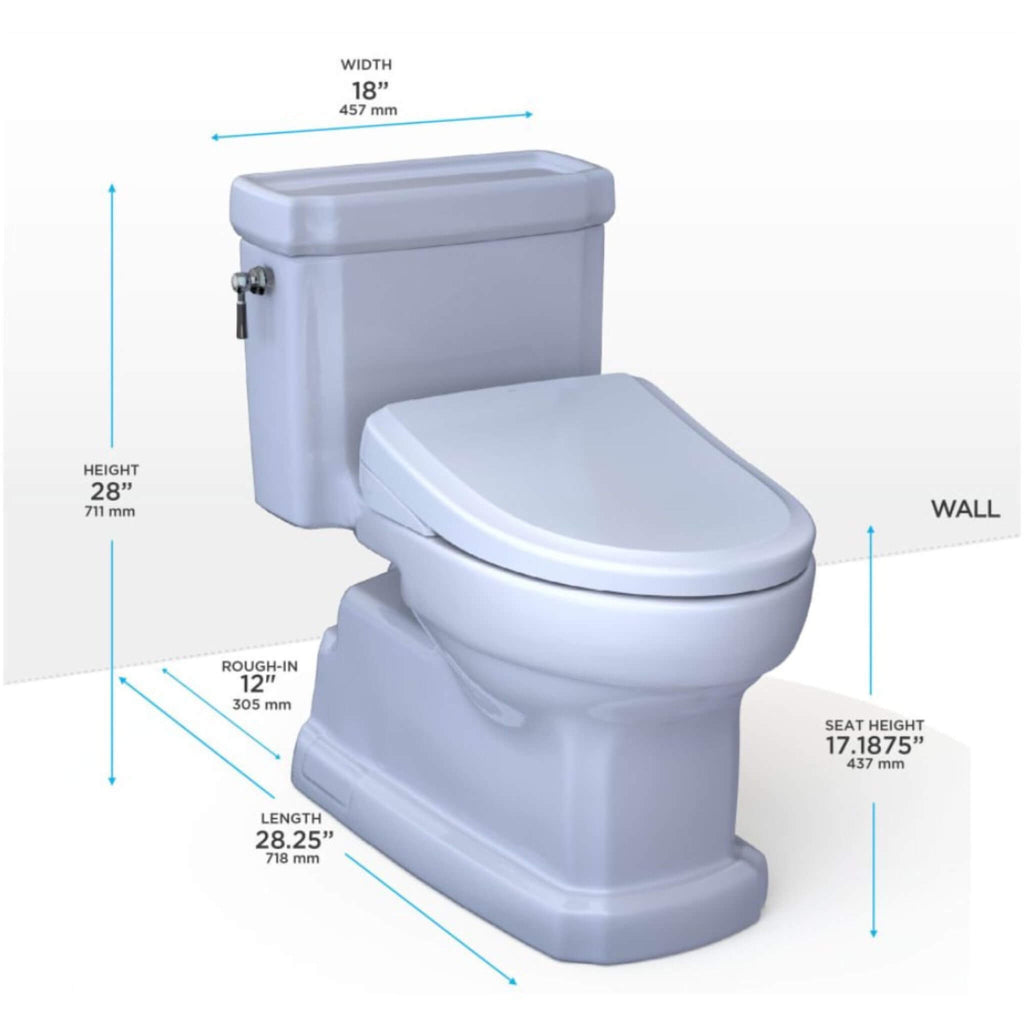 [MW9744734CEFGA#01] TOTO Guinevere 1.28 GPF Elongated Chair Height Toilet With Washlet+ S7A Tornado Auto Flush (SAK41037)