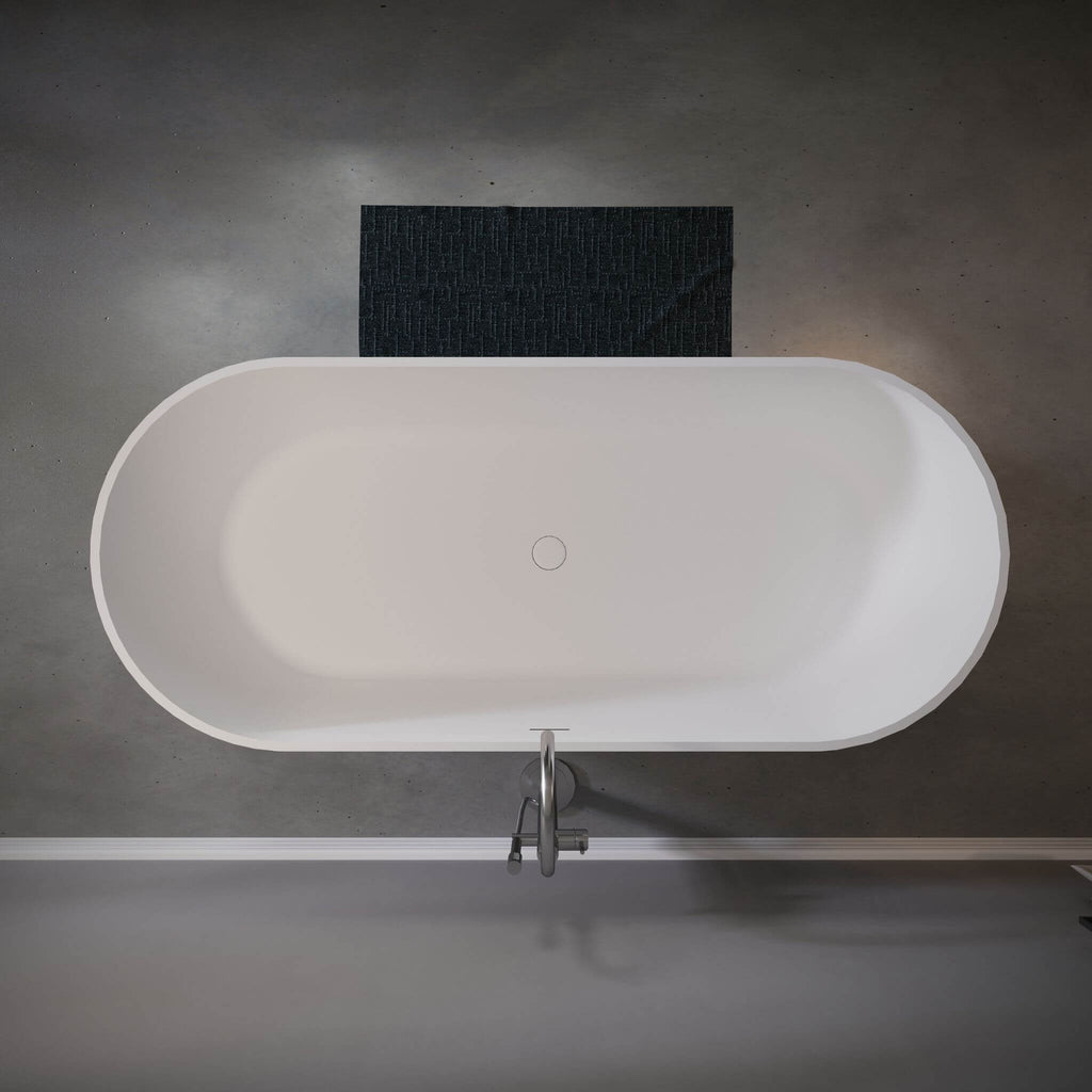Wavecrest 59-Inch Luxury Solid Surface Matte White Freestanding Soaking Tub (SAK95320)