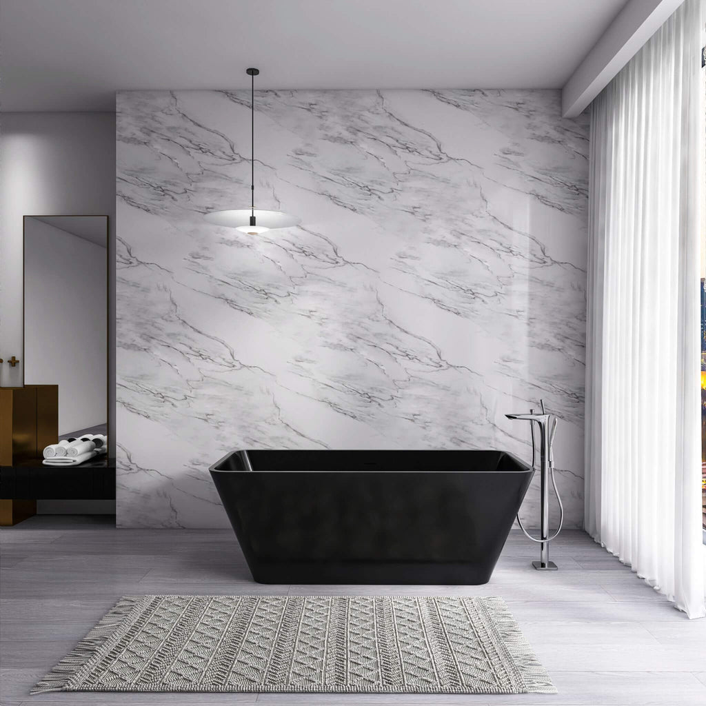 Cascade 67-Inch Luxury Freestanding Solid Surface Soaking Bathtub (SAK51920)