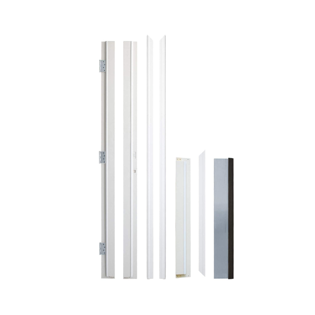 [36X80-Inch] Black Modern Left Inswing Fiberglass Front Door With Frosted Glass [4-9/16 Frame] (SAK96731)