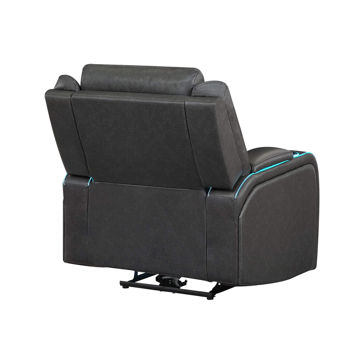 Luxury Charcoal Upholstered Power Recliner Armchair With LED Lights (SAK16429)