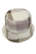 Plaid Faux Fur Bucket Hat