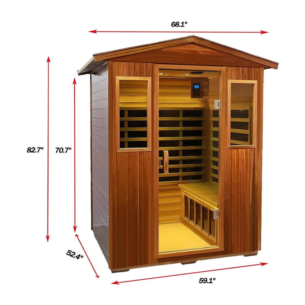 Valois Premium 4-Person Luxury Low EMF Outdoor FAR Infrared Home Sauna With Bluetooth Audio (SAK15372)