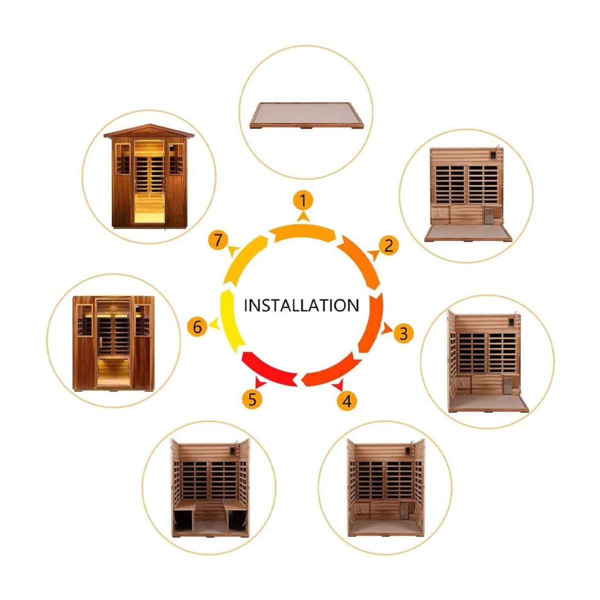 Valois Premium 4-Person Luxury Low EMF Outdoor FAR Infrared Home Sauna With Bluetooth Audio (SAK15372)
