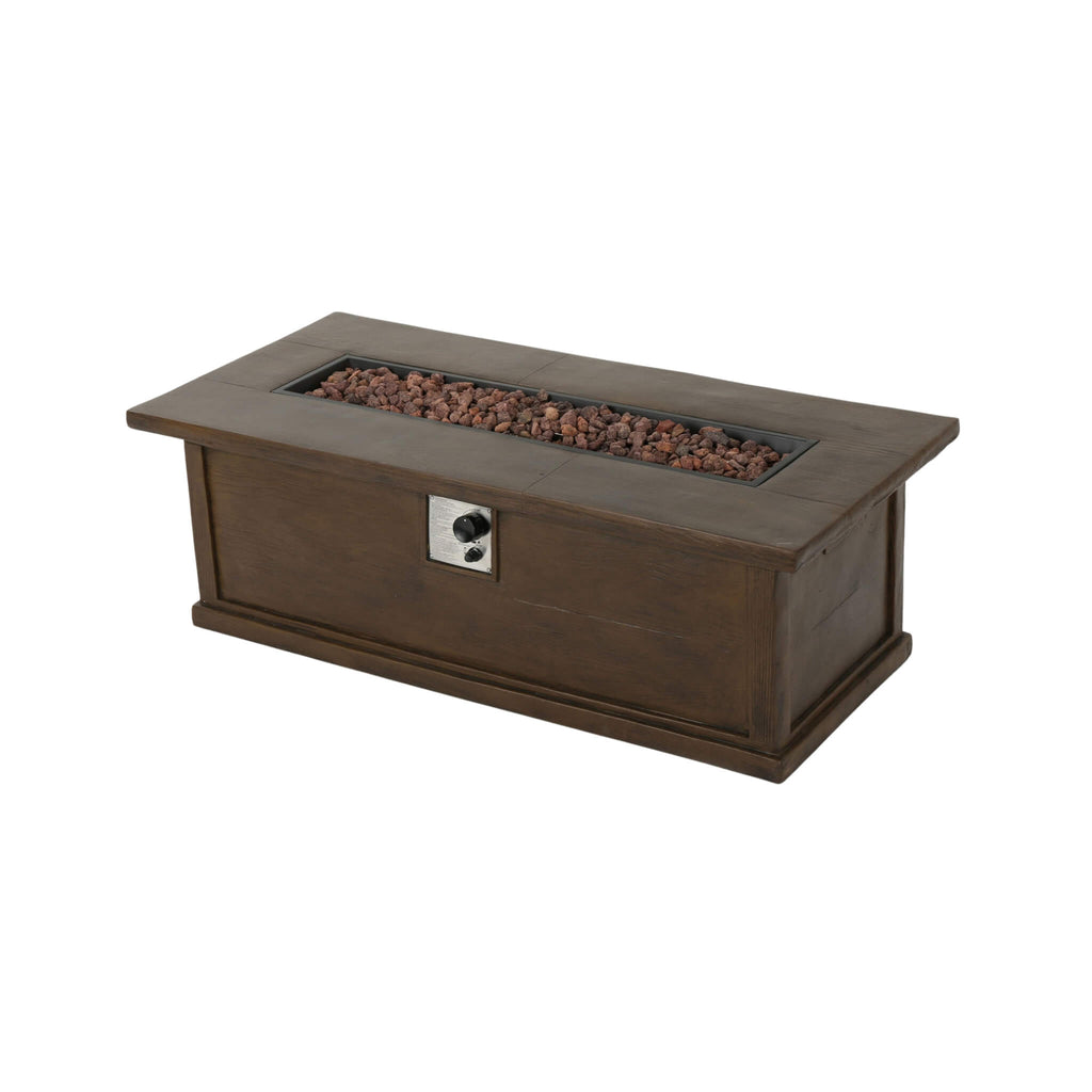 56-Inch Transitional Rectangular Outdoor Propane Gas Fire Pit Table, 50K BTU (SAK25790)