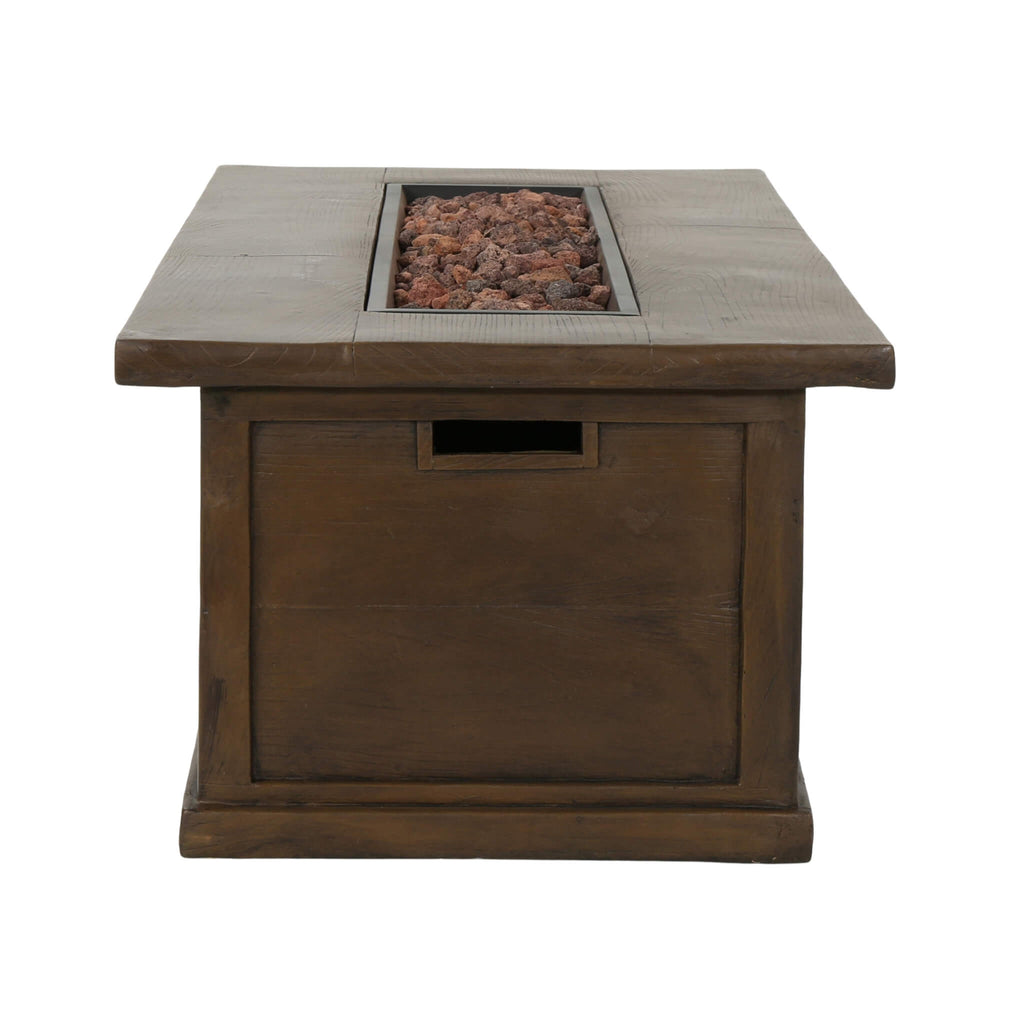 56-Inch Transitional Rectangular Outdoor Propane Gas Fire Pit Table, 50K BTU (SAK25790)