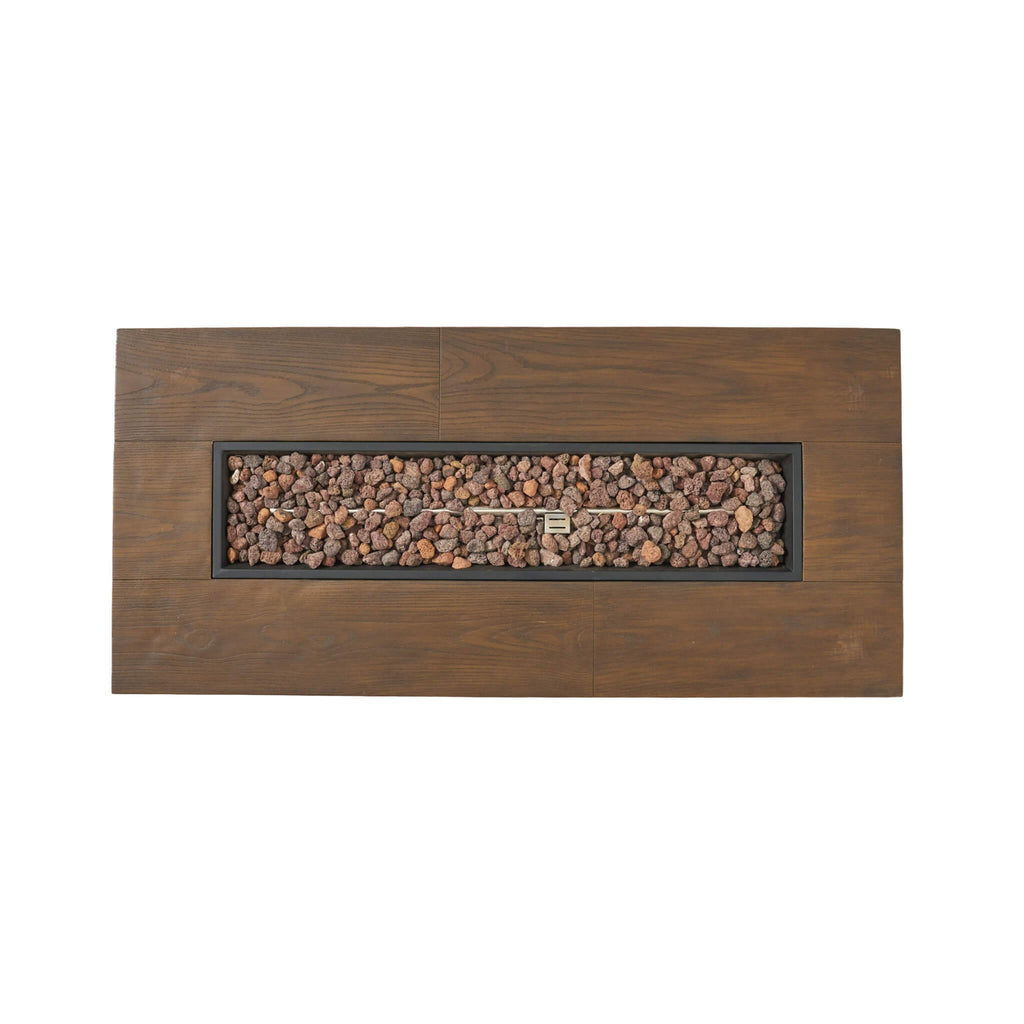 56-Inch Transitional Rectangular Outdoor Propane Gas Fire Pit Table, 50K BTU (SAK25790)
