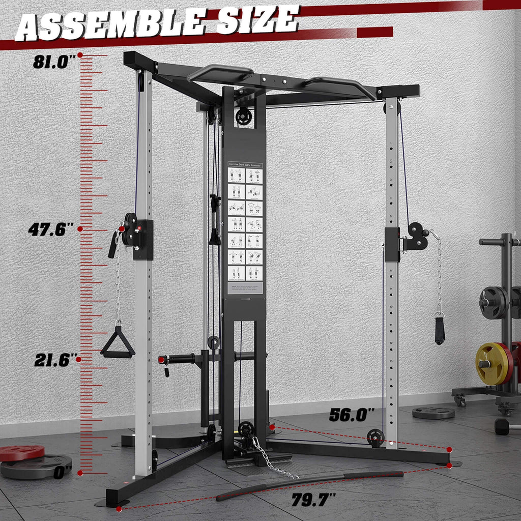 Premium Home Cable Crossover Full Body Workout Fly Machine, 350LBS (SAK06341)
