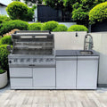 Tuscany Outdoor BBQ Liquid Propane Kitchen Grill Island With 43-Inch 6-Burner 85K BTU Propane Gas Grill, Rotisserie Kit, And Storage Cabinets (SAK95623)