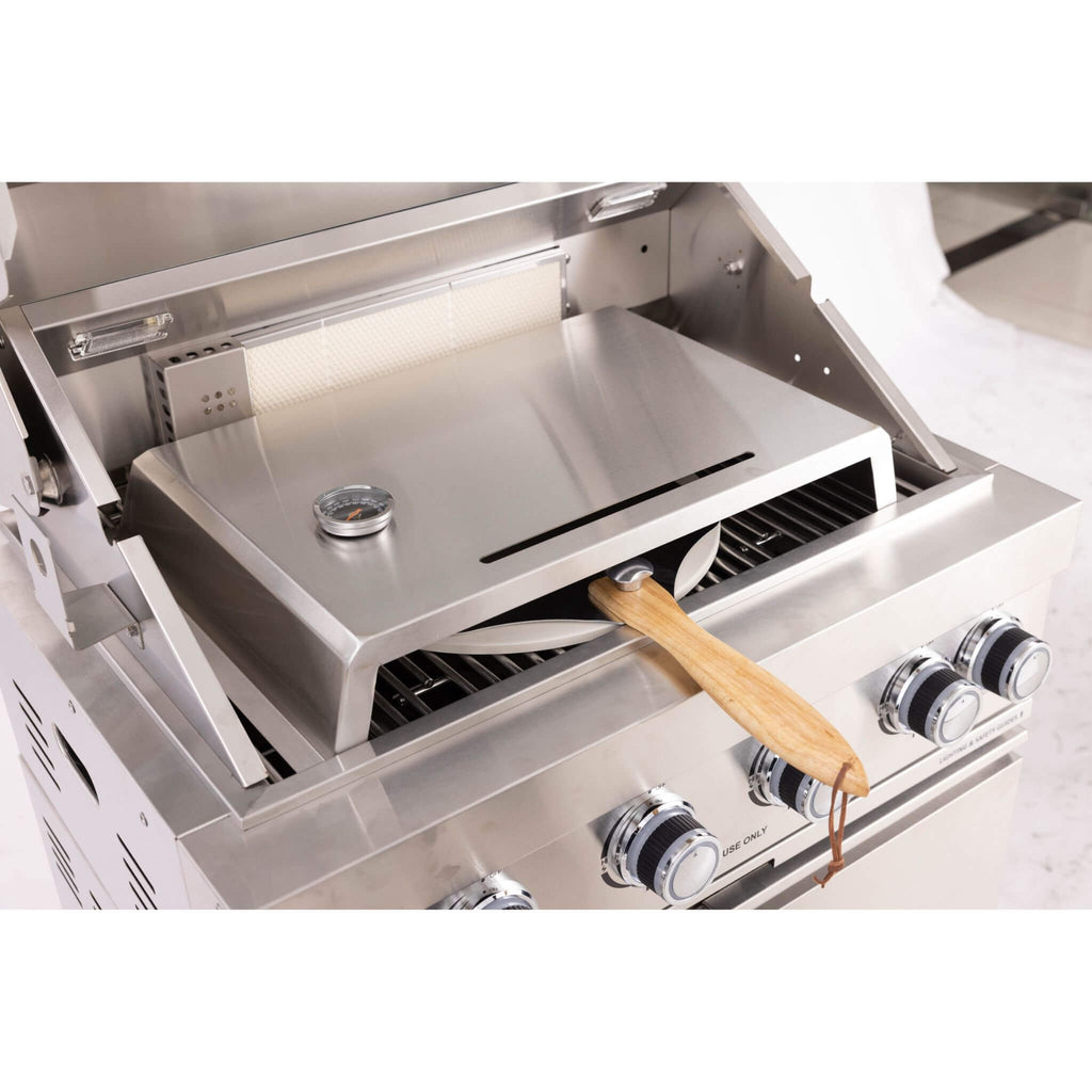 Premium Outdoor Kitchen With 32-Inch 60K BTU Built-In Stainless Steel LPG Gas Grill, Door And Drawer Combo And Stainless Steel Ice Box (SAK98661)