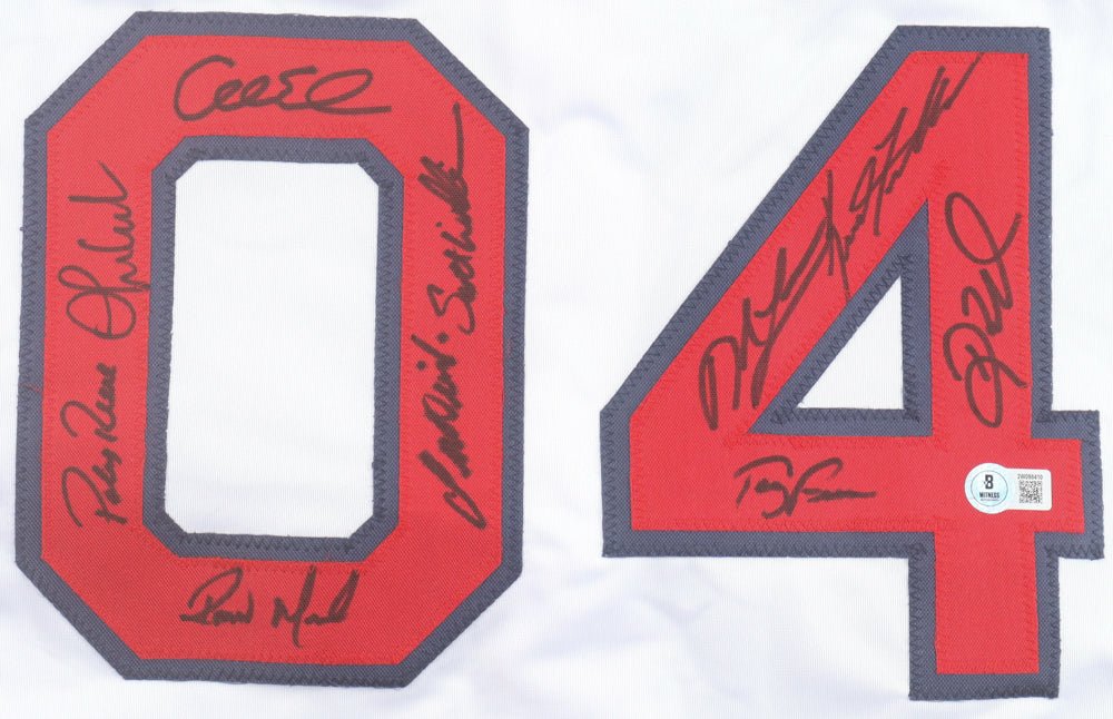 2004 Red Sox World Series Champions Jersey Signed By (10) w/ Francona (Beckett)