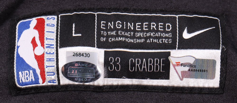 Allen Crabbe Game-Used Nets Warm-Up Jacket (Steiner & Fanatics)