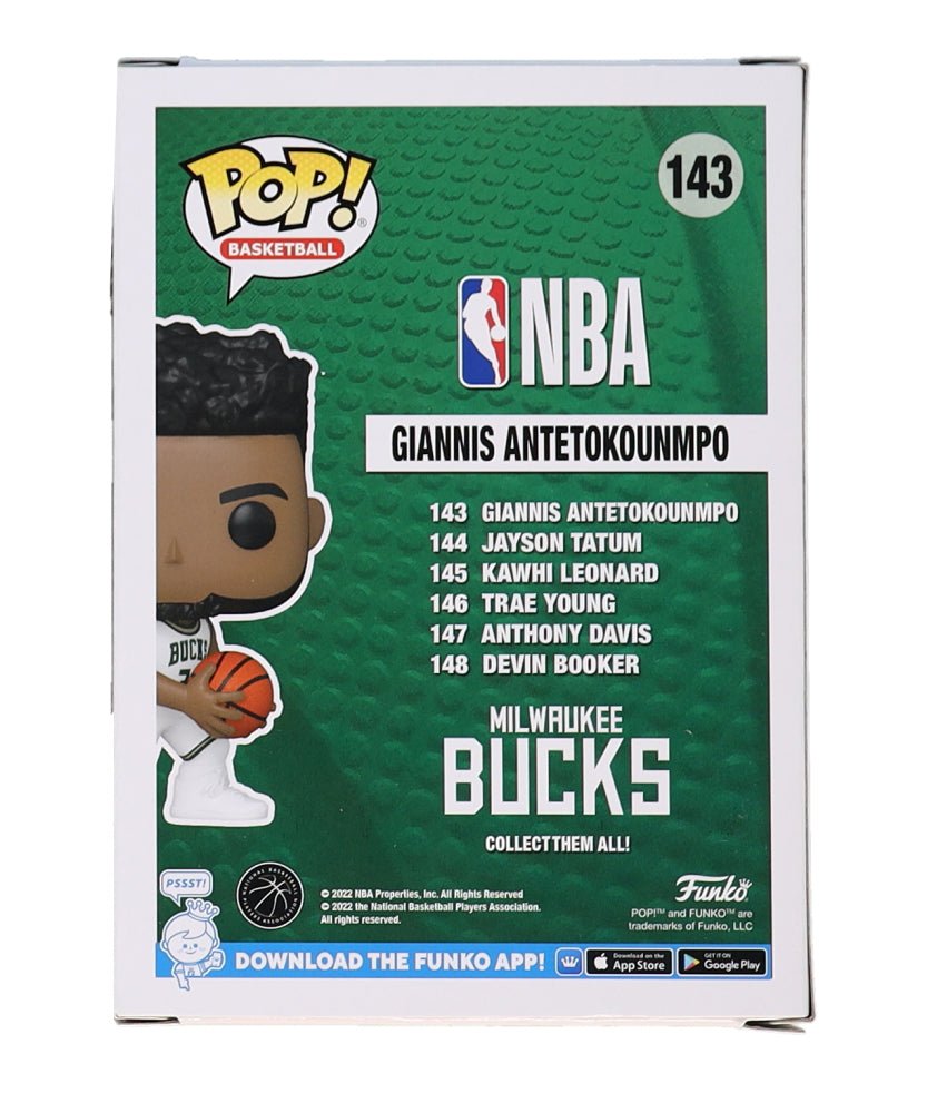 Giannis Antetokounmpo Signed Bucks #143 Funko Pop! (JSA) JSA Witnessed