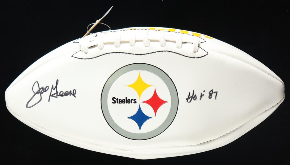 Joe Greene Signed Steelers Logo Football Inscribed "HOF 87" (Fanatics)