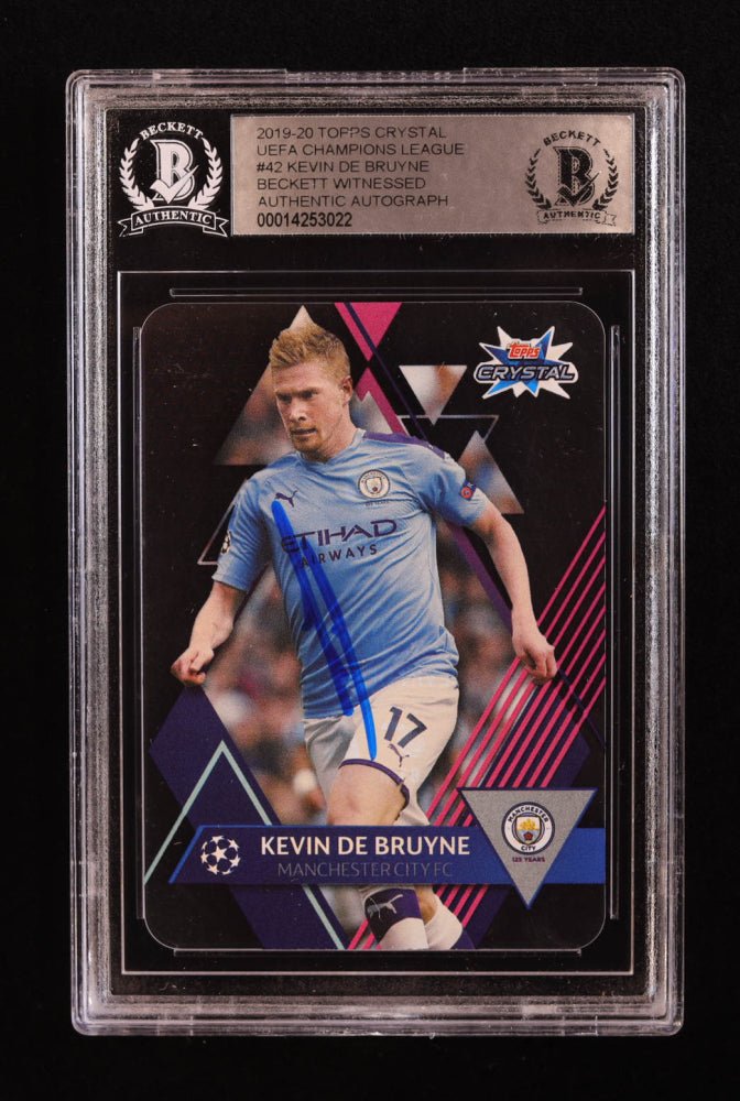Kevin De Bruyne Signed 2019-20 Topps Crystal UEFA Champions League #42 (BGS)