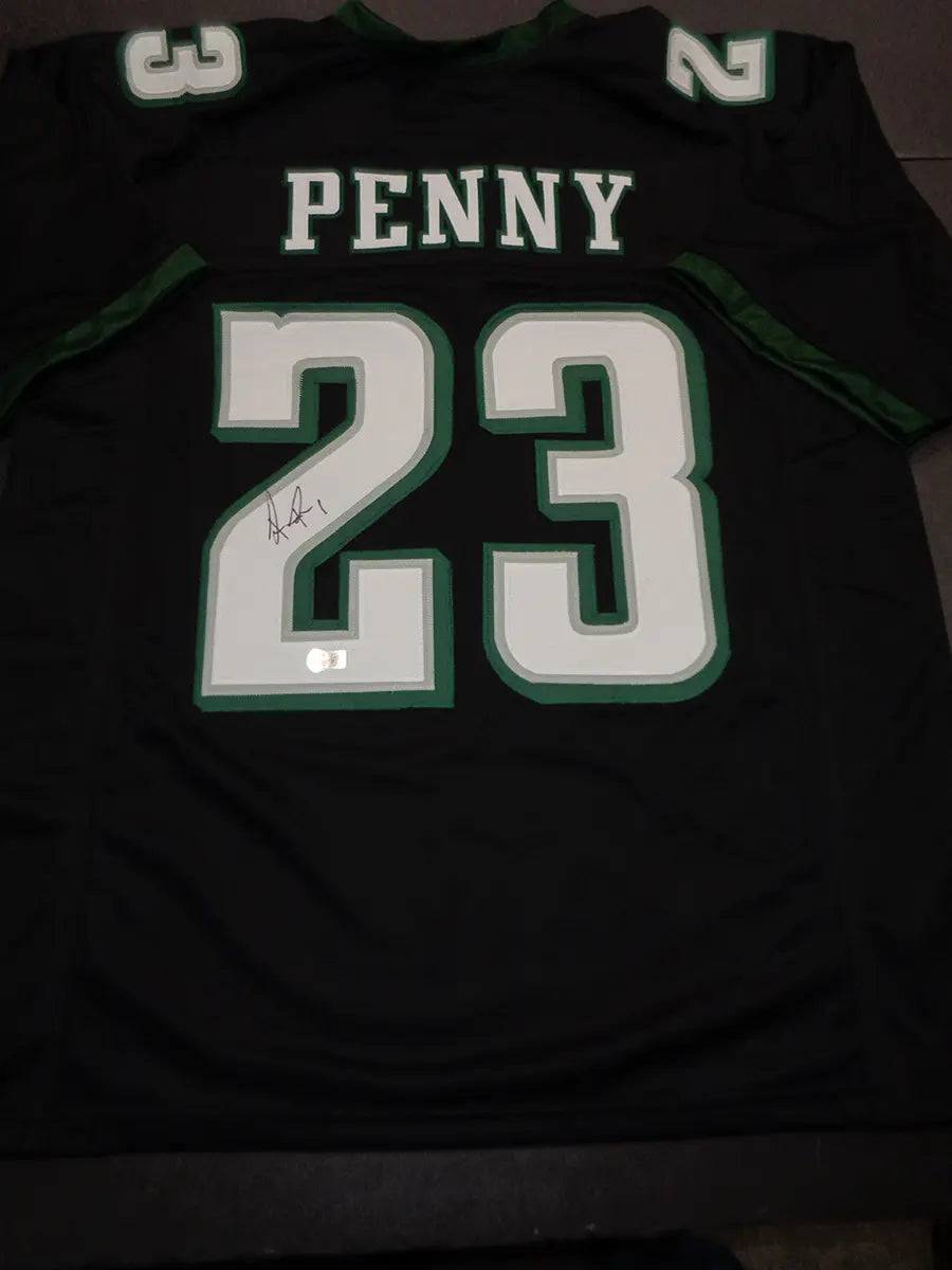 Rashaad Penny Signed Philadelphia Eagles Custom Football Jersey (Beckett)