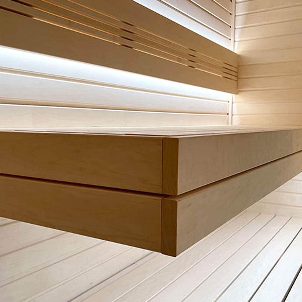 Prosaunas Aspen 2X4 S4SEE SHP Sauna Bench Wood With Smooth 4 Sides Eased Edges [Untreated] (SAK36780)