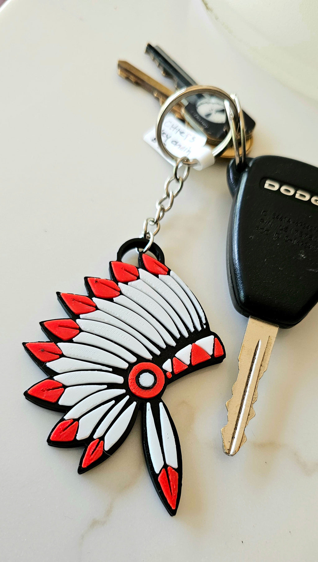 3D Print Chiefs Kc 15 Mahomes Kansas City Kelce Football Indian Headdress Keychain