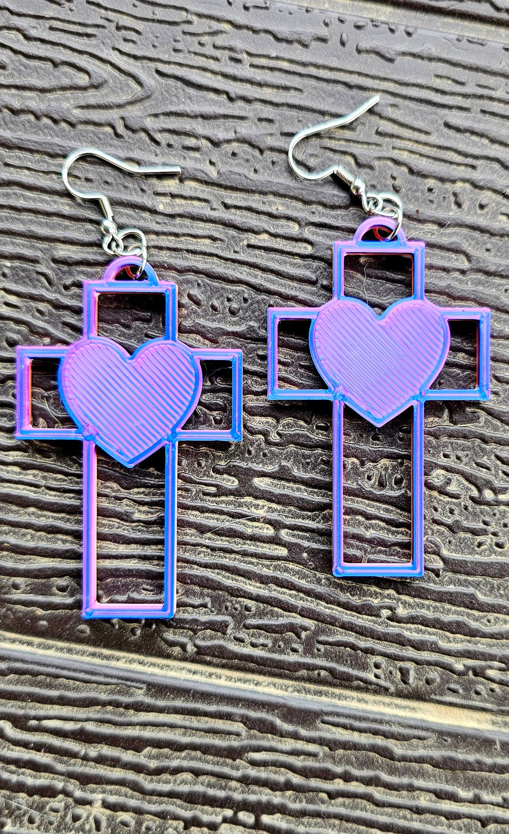 3D Print Christian Cross Faith Earrings Made in America