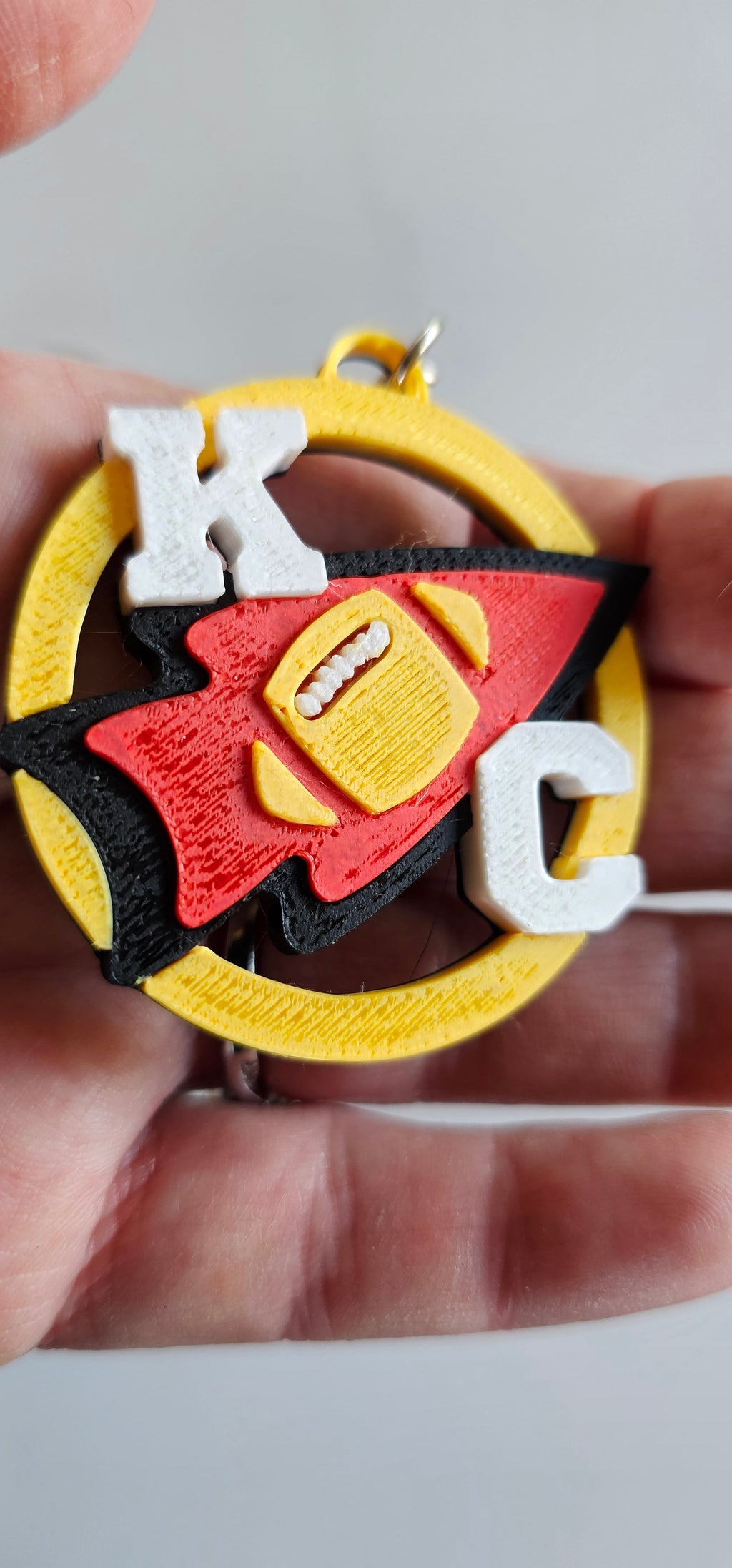 3D Print Chiefs Earrings Keychain Red Kingdom Kansas City KC Football