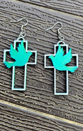 3D Print Christian Cross Faith Earrings Made in America