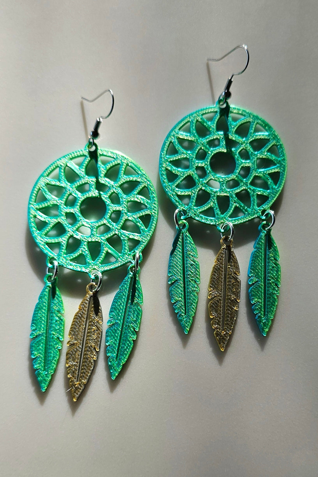 3D Print Dreamcatcher Boho Earrings Made in America