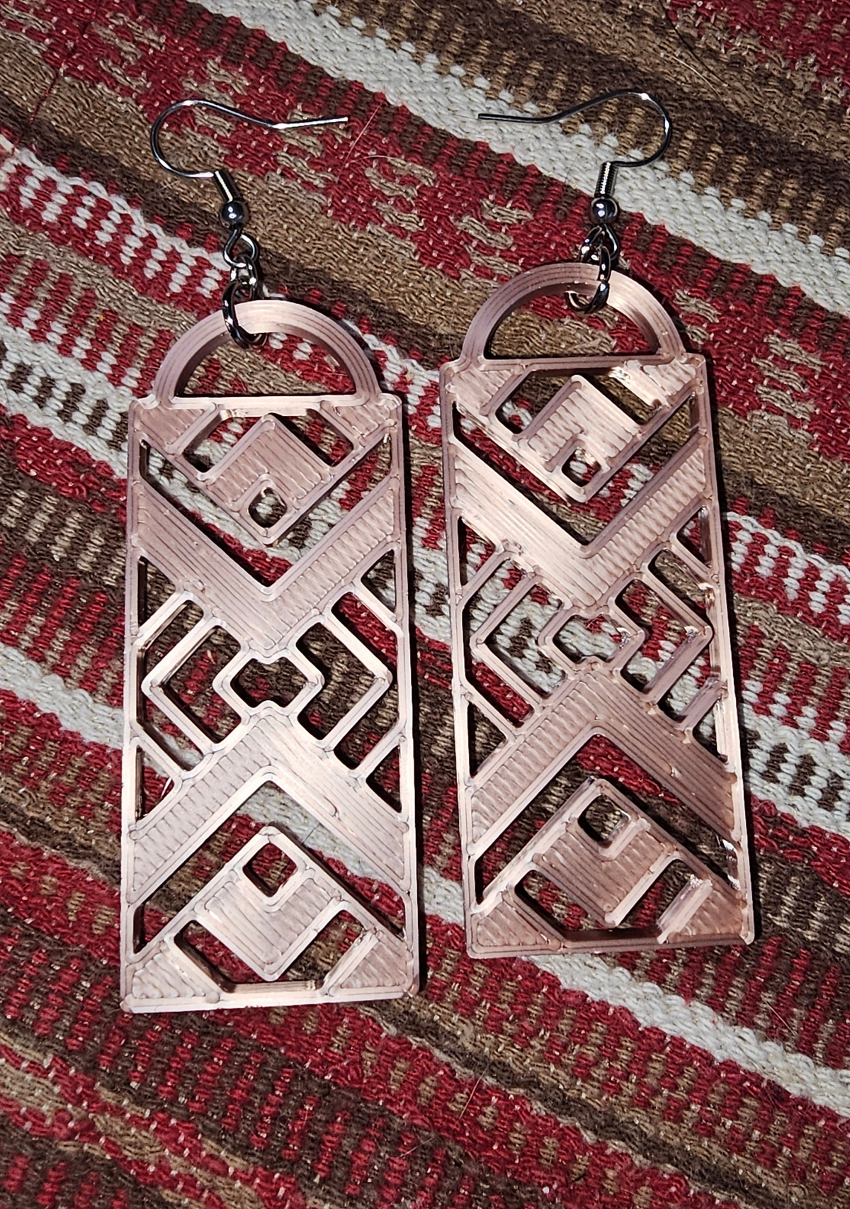 3D Print Southwest Aztec Western Earrings Made in America choice of colors