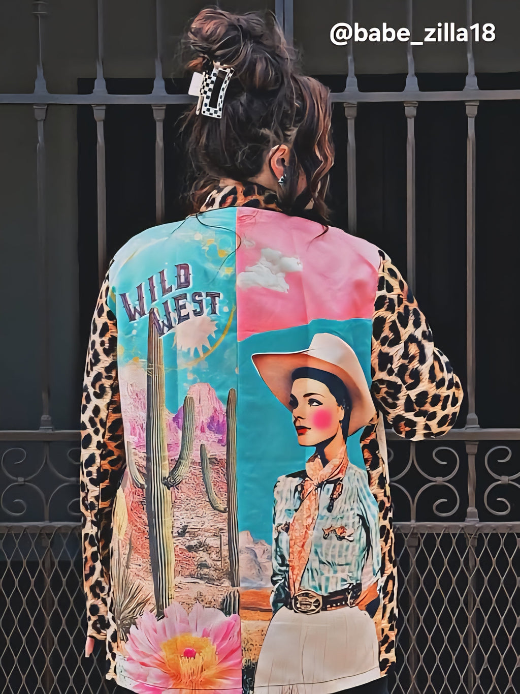 Baha Ranch Retro Pop Western Wild West Leopard Blazer