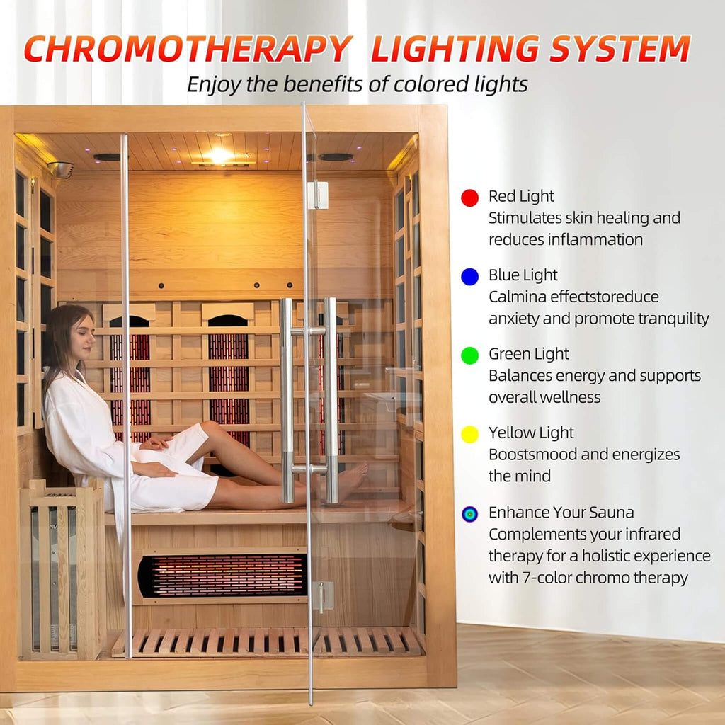 Aurora 3-Person Indoor Hybrid Sauna Room With Infrared And 4.5KW Steam Heater [Made-To-Order] (SAK41592)