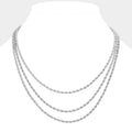 Silver Dipped Rope Metal Chain Layered Necklace
