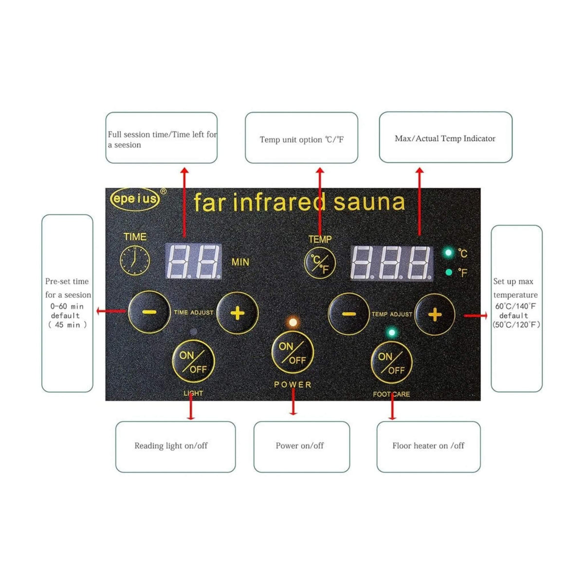 Elara Premium 1-Person Indoor Low EMF FAR Infrared Heat Hemlock Wood Personal Home Spa Sauna (SAK27463)