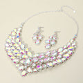 Teardrop Stone Cluster Statement Evening Necklace