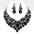 Teardrop Stone Embellished Statement Evening Necklace