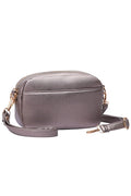 Two Zipper Solid PU Crossbody Bag