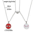 2pcs Superhero Spiderman Necklace Fashion Charm Avengers Pendant Gift for Couple Valentine's Day Jewelry