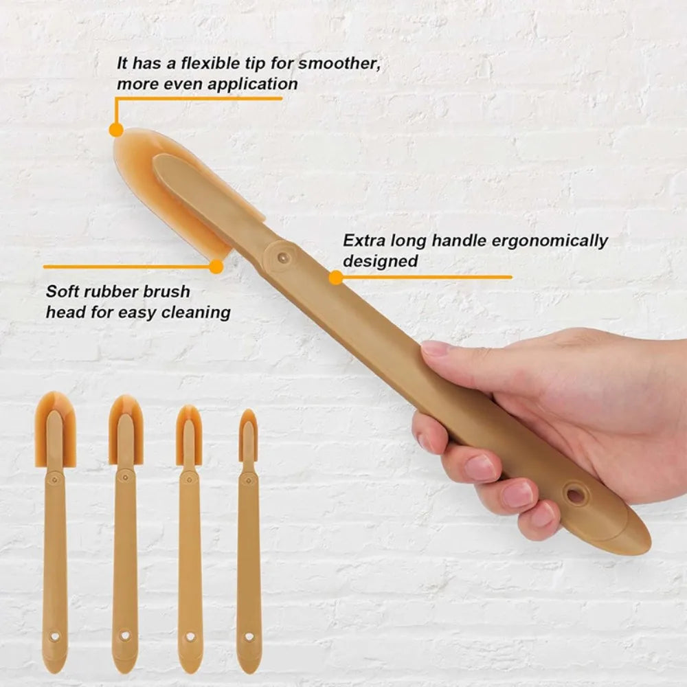 4-Piece Set of Grout Scrapers, Grout, Silicone Sealant, and Finishing Tools; Applicator, Scraper, and Rubber Tool Set.