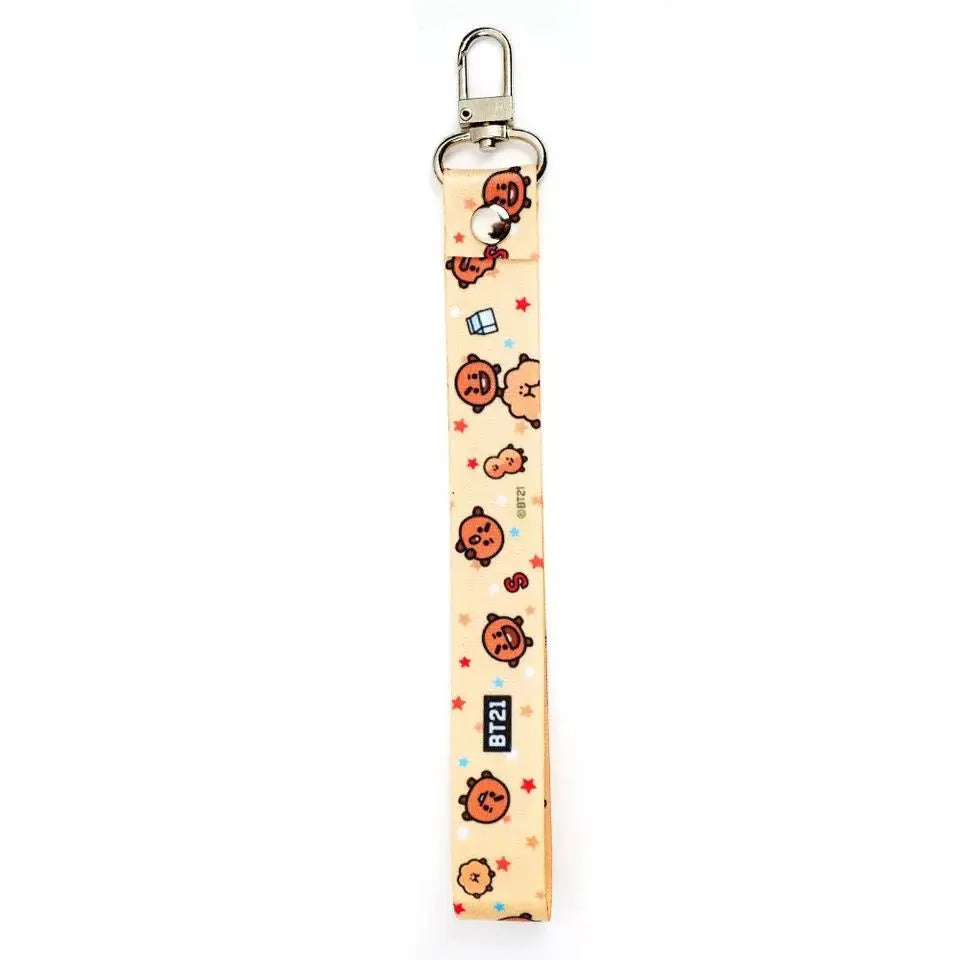 BT21 Koya Shooky Tata Cooky Mang phone lanyard creative high-quality anime cartoon print cute short anti-lost strap for couples