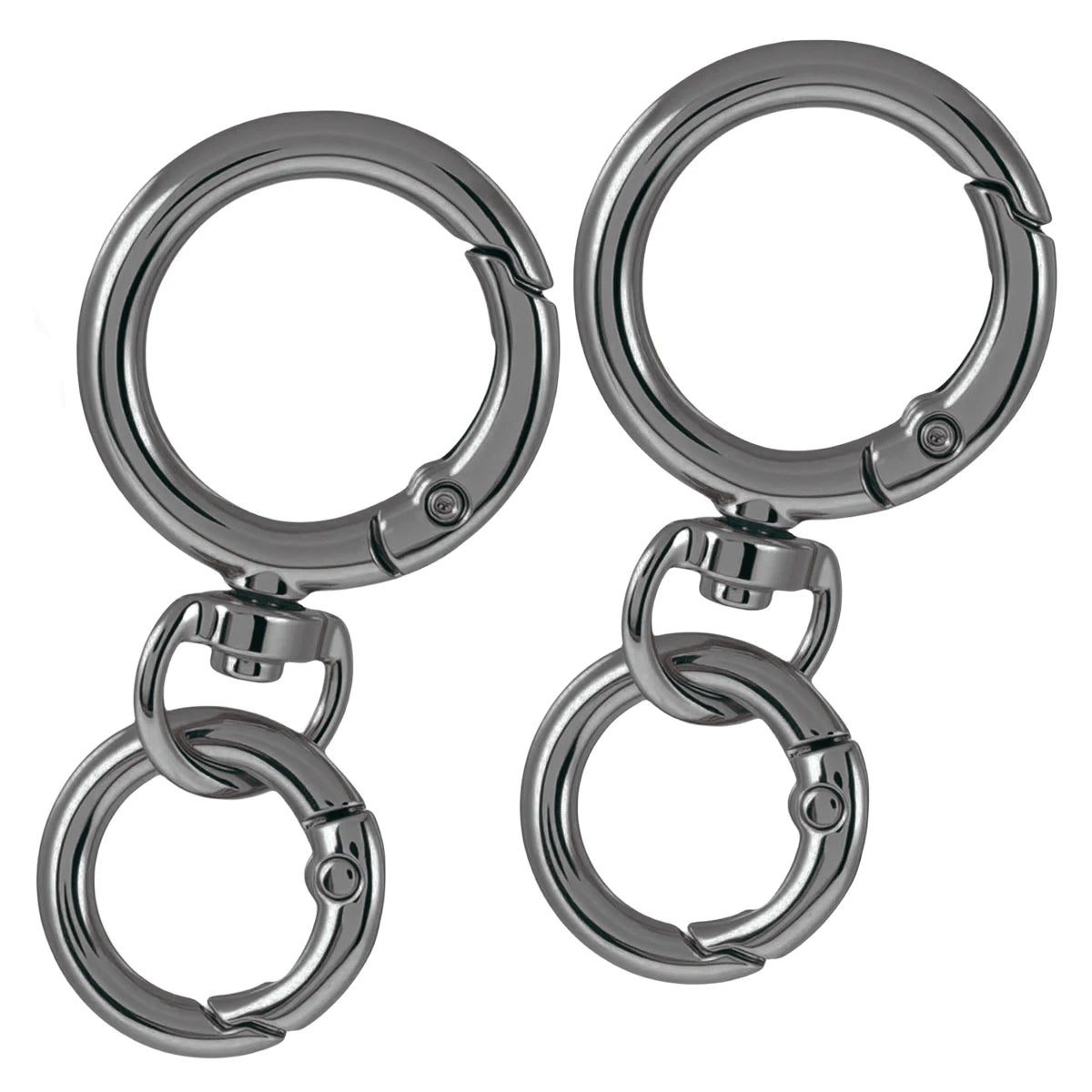 2/5/10 Sets Round Spring Snap Carabiner Clip O Rings Swivel Trigger Hook Metal Clasps Keychain for Handbag Lanyards DIY Crafts